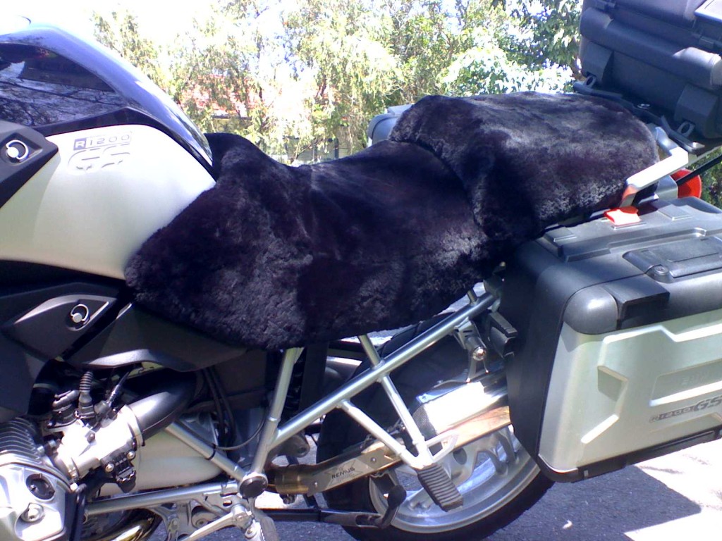 Tailored Sheepskin Cover for Motorcycle Two Piece Seats TS. - Good Wool