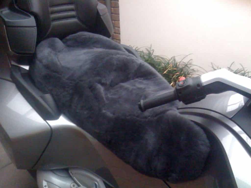Tailored Sheepskin Motorcycle Seat Cover for Large Double Seat. DL