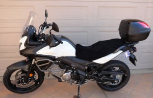 Suzuki DL 650 A V Strom 2011- Black Sheepskin Motorcycle Seat Cover