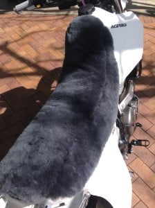 Suzuki DR650 1996 Charcoal Sheepskin Motorcycle Seat Cover