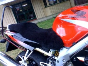 Honda CBR600FX 1999 Black Sheepskin Motorcycle Seat Cover