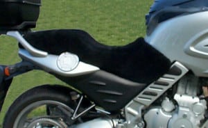 BMW F650CS Scarver 2002 Black Sheepskin Motorcycle Seat Cover