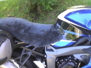 BMW K1200S 2005 Charcoal Sheepskin Motorcycle Seat Cover
