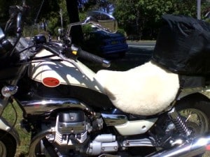 Moto Guzzi Nevada Classic 2005 Cream Sheepskin Motorcycle Seat Cover
