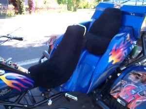 Oz Trike Highway Front and Rear 2004 Black Sheepskin Motorcycle Seat Cover