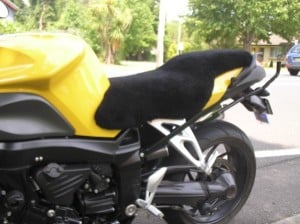 BMW K1200R 2006 Black Sheepskin Motorcycle Seat Cover
