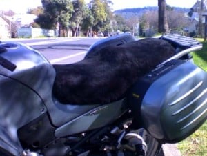 Kawasaki GTR 1400 2007 Black Sheepskin Motorcycle Seat Cover