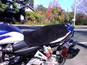 Suzuki GSX 1400 2001 Black Custom Made Sheepskin Motorcycle Seat Cover