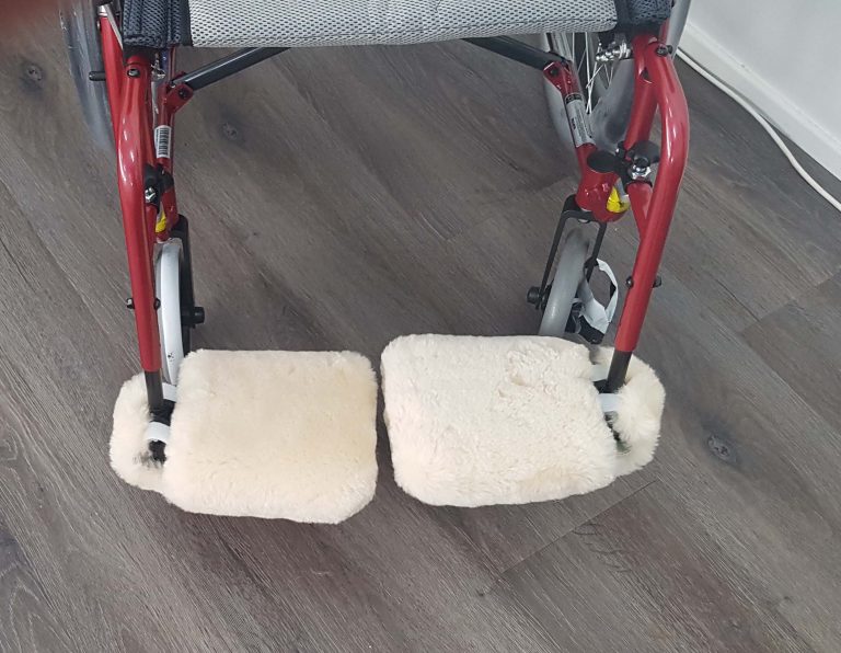 Sheepskin Wheelchair Footplate Covers . Pair Good Wool Store