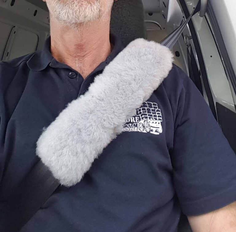 Sheepskin Seat Belt Cover Pad Good Wool Store
