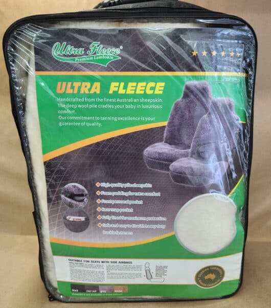 Separate Headrest Air Bag Sheepskin Seat Cover - pair